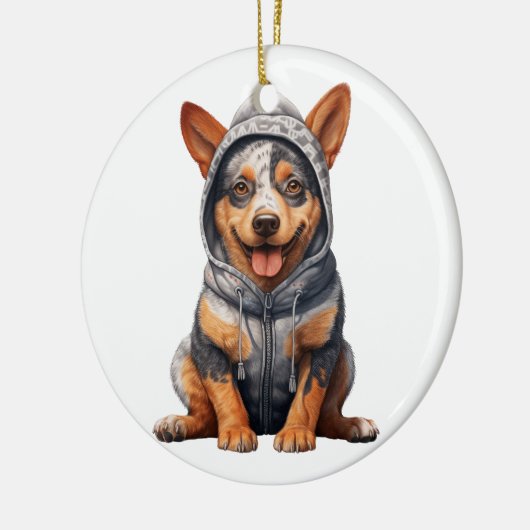 オーストラリアパーソナライズされた牛の犬の芸術 セラミックオーナメント (左)
