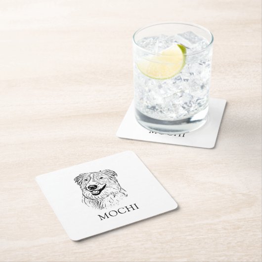 オーストラリアパーソナライズされた犬 スクエアペーパーコースター (インサイチュ)