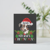 オーストラリアパーソナライズされた羊飼いメリークリスマス シーズンポストカード (スタンド正面)