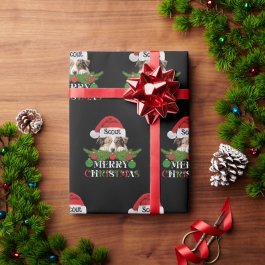オーストラリアパーソナライズされた羊飼いメリークリスマス ラッピングペーパー (クリスマスギフト)