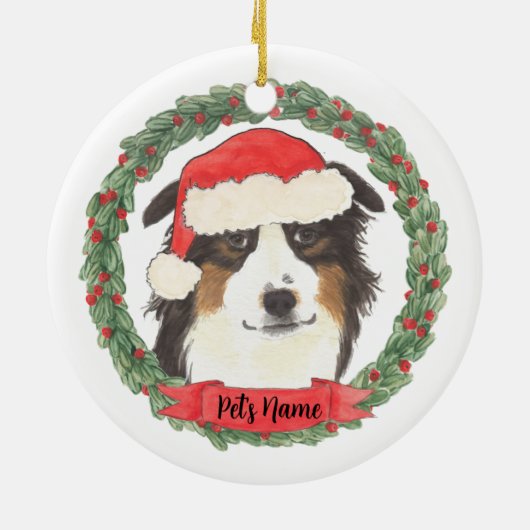 オーストラリアパーソナライズされた羊飼い セラミックオーナメント (裏面)