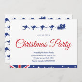 オーストラリアパーティの招待状国旗の白 招待状 (正面/裏面)