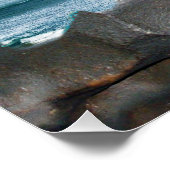 オーストラリアビーチメタリックマップビュー、光沢ポスター ポスター (コーナー)