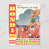 オーストラリアビーチヴィンテージ旅行ポスター ポストカード (正面)