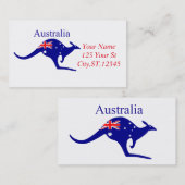オーストラリアフラグカンガルーサンダーコーブ 名刺 (正面/裏面)