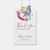 オーストラリアフローラの水色の葉ありがとう ギフトタグ (正面)