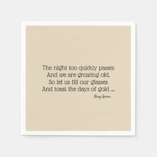 オーストラリアブッシュポエトリー紙BBQナプキンス スタンダードカクテルナプキン