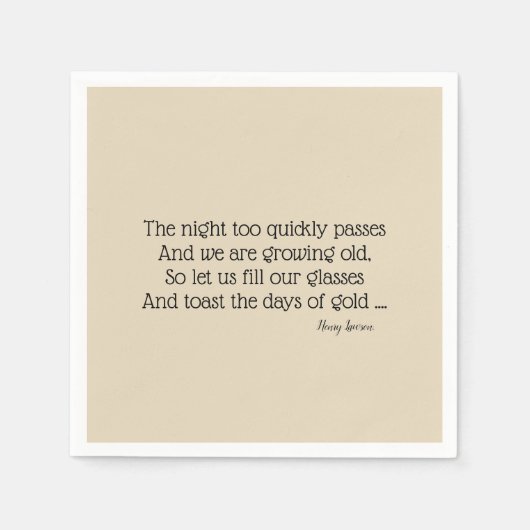 オーストラリアブッシュポエトリー紙BBQナプキンス スタンダードカクテルナプキン (正面)