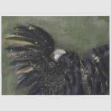 オーストラリアブラックコカトゥーデコパージュ紙 