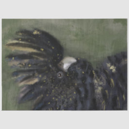 オーストラリアブラックコカトゥーデコパージュ紙  薄葉紙