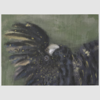 オーストラリアブラックコカトゥーデコパージュ紙  薄葉紙