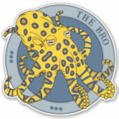 オーストラリアブルーリンジドタコキャラクター シール (正面)