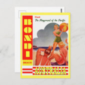 オーストラリアボンディビーチヴィンテージトラベル ポストカード (正面/裏面)