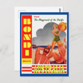 オーストラリアボンディビーチヴィンテージト   ラベル ポストカード (正面/裏面)