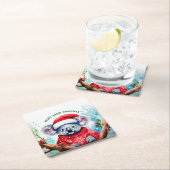 オーストラリアメリークリスマスコアラ スクエアペーパーコースター (インサイチュ)