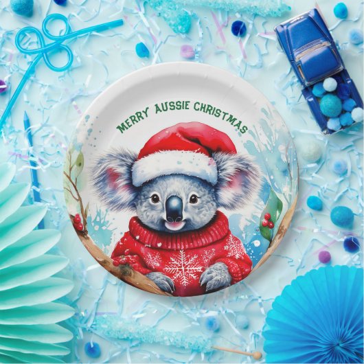 オーストラリアメリークリスマスコアラ ペーパープレート (パーティー)