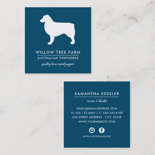 オーストラリアモダンの羊飼い育種家 |ソーシャルメディア スクエア名刺 (正面/裏面)