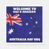 オーストラリアモダン国旗パーソナライズされたバーベキュー スタンダードランチョンナプキン (正面)