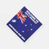 オーストラリアモダン国旗パーソナライズされたバーベキュー スタンダードランチョンナプキン (角)