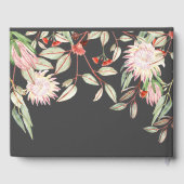 オーストラリアモノグラムのの花グレーとピンク結婚ズ ゲストブック (裏面)