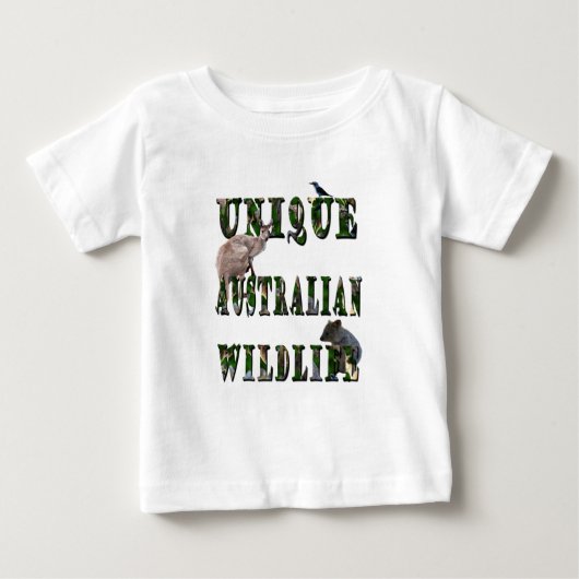 オーストラリアユニーク野生生物写真ロゴ ベビーTシャツ (正面)