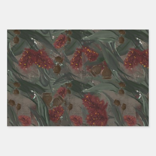 オーストラリアユーカリボトルブラシフローラ ラッピングペーパーシート (正面3)