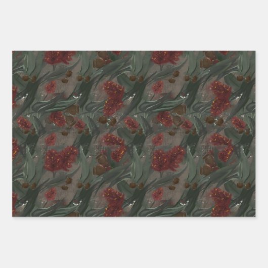 オーストラリアユーカリボトルブラシフローラ ラッピングペーパーシート (正面)