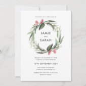 オーストラリアユーカリリース結婚式招待状 招待状 (正面)