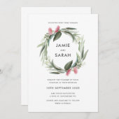 オーストラリアユーカリリース結婚式招待状 招待状 (正面/裏面)