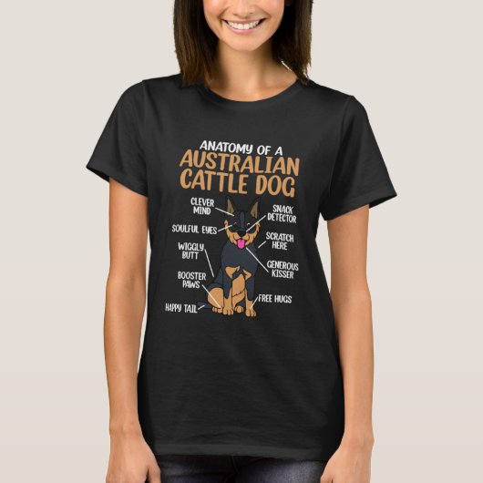 オーストラリアン・キャトル・ドッグの解剖学 Tシャツ (正面)