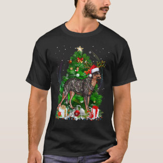 オーストラリアン・キャトル・ドッグ クリスマスツリー ライト パジャマ Tシャツ