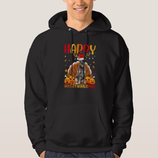 オーストラリアン・キャトル・ドッグ 幸せな Hellothanksmas パーカ (正面)