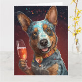 オーストラリアン・キャトル・ニュイヤーカード カード (黄色い花)