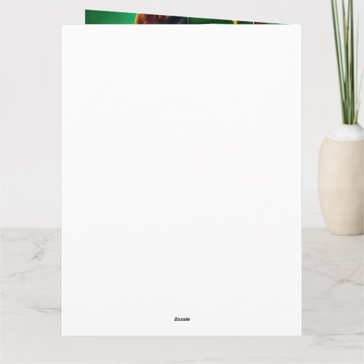 オーストラリアン・ケルピーが自転車に乗ってセントパトリックデーを祝う カード (裏面)