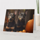 オーストラリアン・ケルピー子犬 オータム・ディライト パンプキン カード (正面)