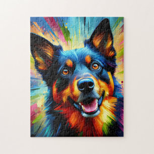 オーストラリアン・ケルピー犬アクリルプリント カラフル ジグソーパズル