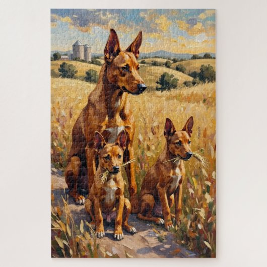 オーストラリアン・ケルピー ゴールドの野原アート ジグソーパズル (縦)