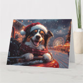 オーストラリアン・ケルピー 犬 ローラーコースター クリスマス カード (正面)