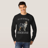 オーストラリアン・シェパードと一緒に Tシャツ (正面フル)
