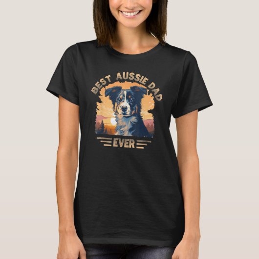 オーストラリアン・シェパードのお父さん 1 Tシャツ (正面)