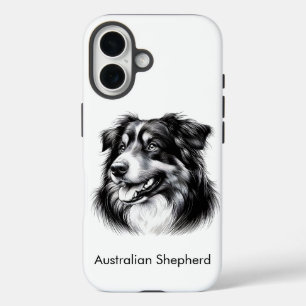 オーストラリアン・シェパードのイラスト iPhone 16ケース