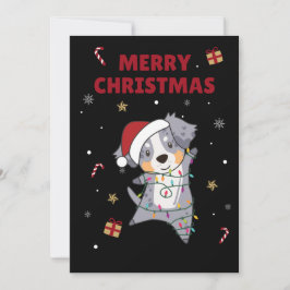 オーストラリアン・シェパードのクリスマスウィンター シーズンカード