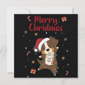 オーストラリアン・シェパードのクリスマス冬招待 招待状 (正面)