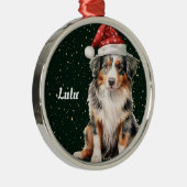 オーストラリアン・シェパードのクリスマス オーダーメイド メタルオーナメント (右)