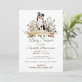 オーストラリアン・シェパードの子犬のベビーシャワー 招待状 (スタンド正面)