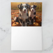 オーストラリアン・シェパードの子犬 オータム・ディライト パンプキン カード (内部)