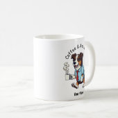 オーストラリアン・シェパードの犬のビジネススーツのコーヒーグッズ面白いデザイン コーヒーマグカップ (正面右)