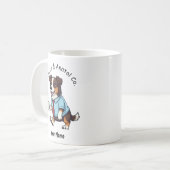 オーストラリアン・シェパードの犬のビジネススーツのコーヒーグッズ面白いデザイン コーヒーマグカップ (正面左)
