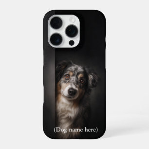 オーストラリアン・シェパードの肖像画 iPhone カバー(名入れ可能) 16 Proケース