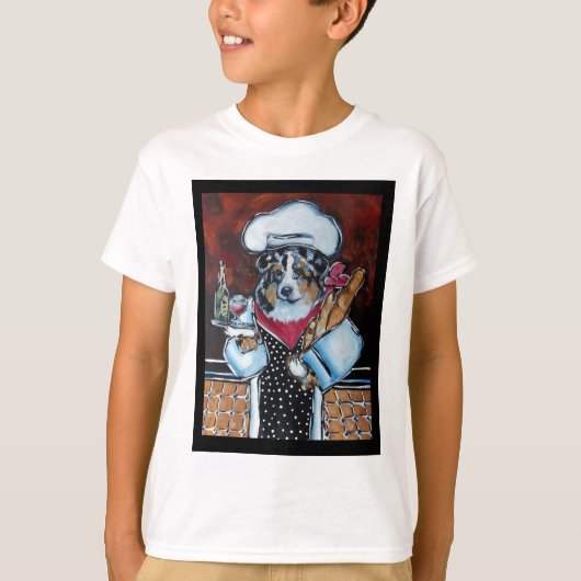 オーストラリアン・シェパード専門の料理人 Tシャツ (正面)